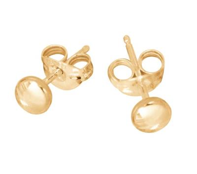 9ct Yellow Gold Falt Ball Stud Earrings