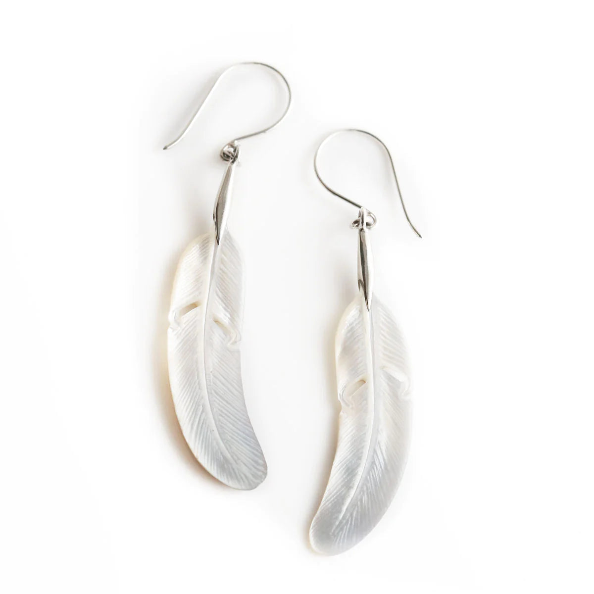 Nick Von K Mother of Pearl Feather Earrings