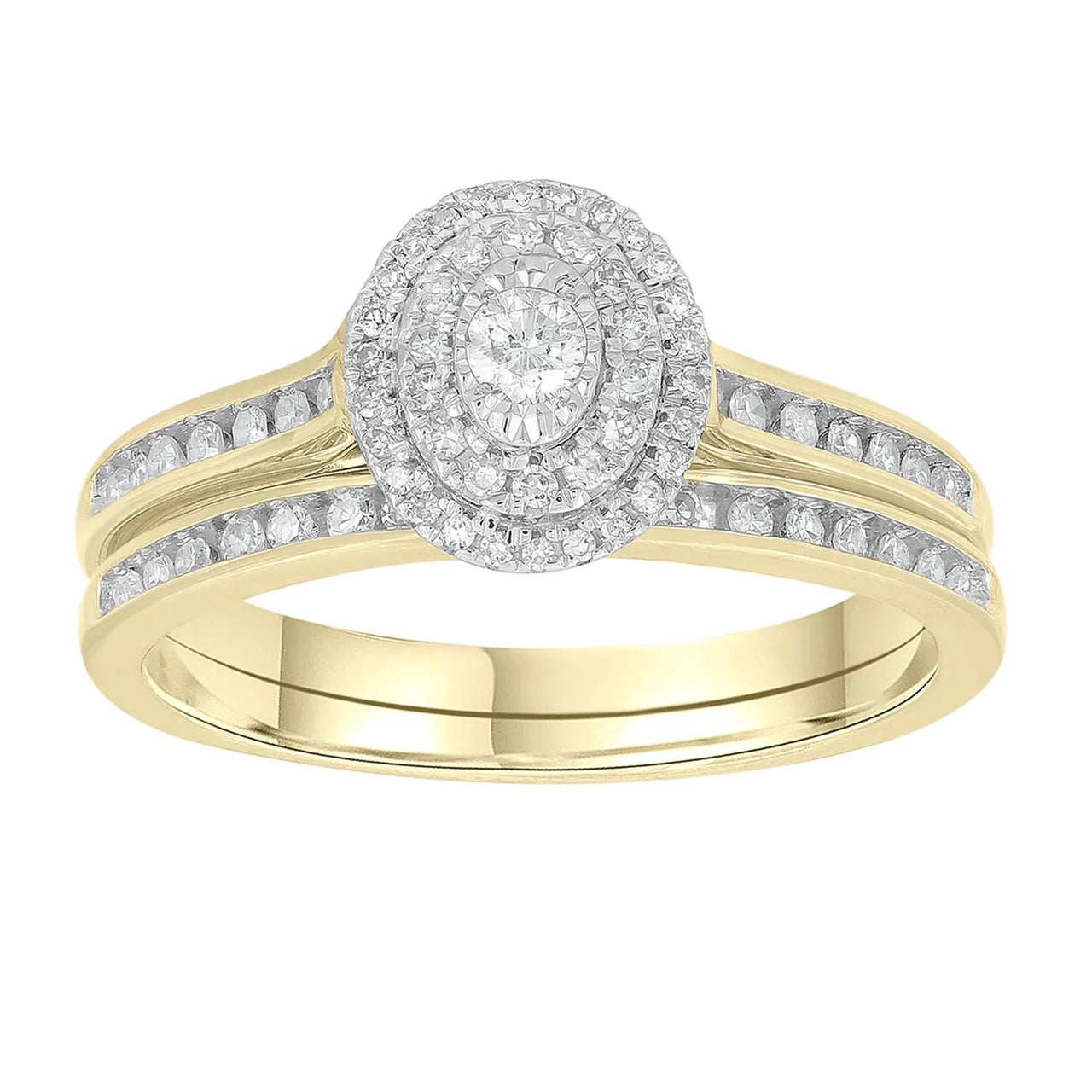 Diamonds by DGA 9ct Yellow Gold Diamond Bridal Set TDW 0.33ct ...