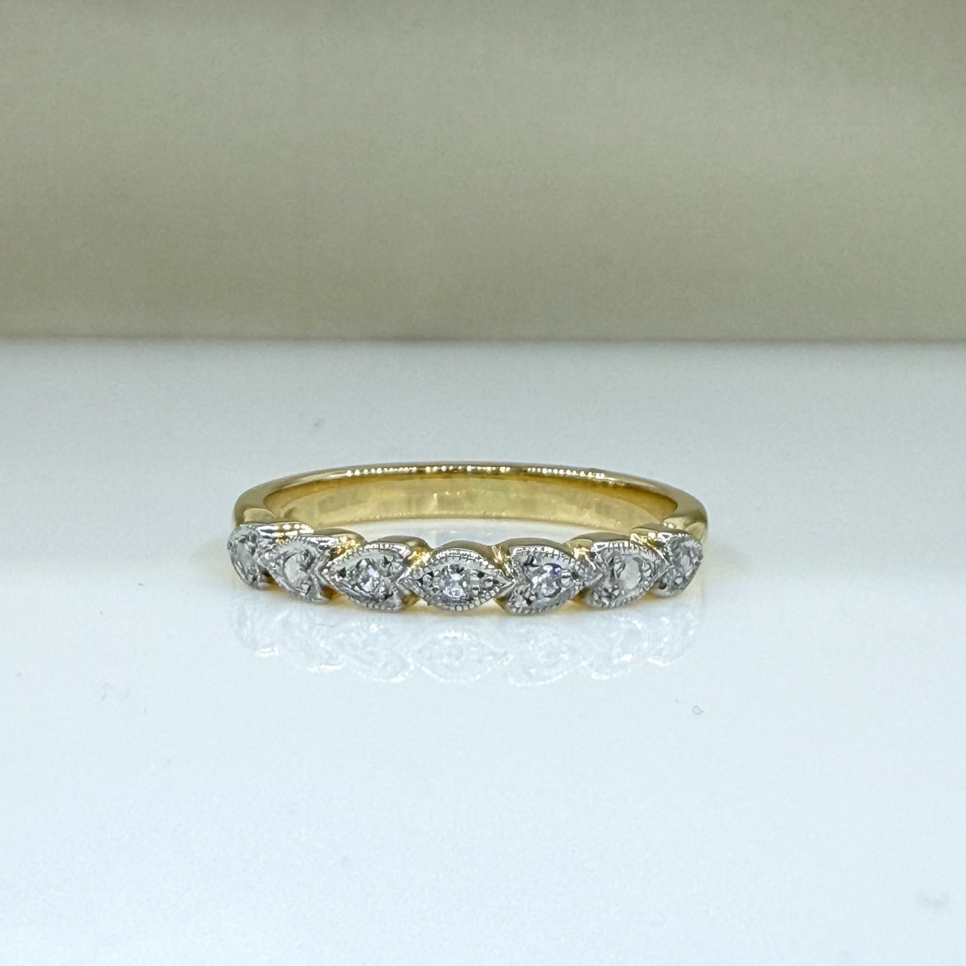 18ct Yellow Gold & Platinum Diamond Set Band