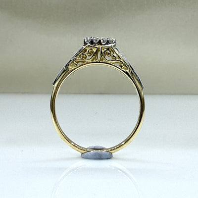 18ct Yellow Gold & Platinum Diamond Set Engagement Ring