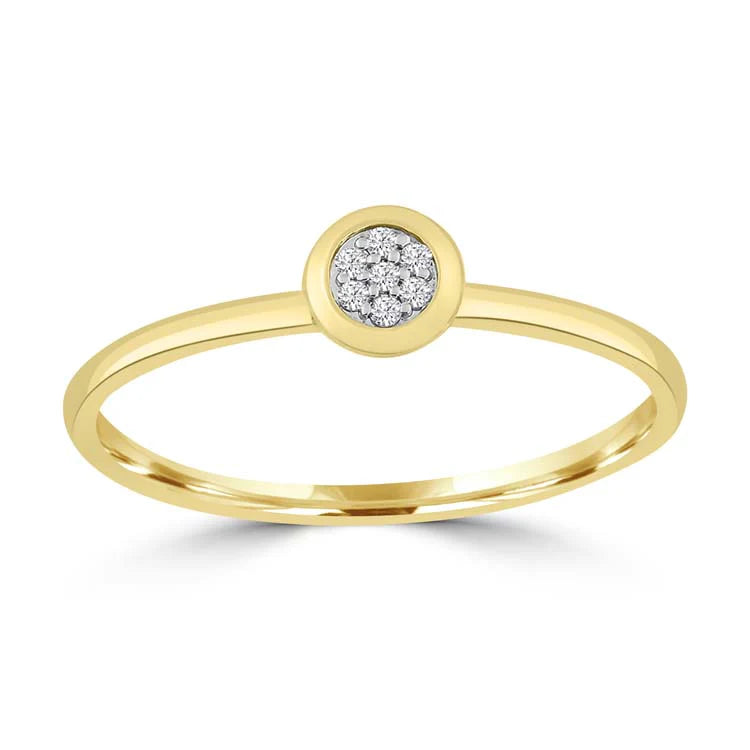 9K Yellow Gold Diamond Set Ring