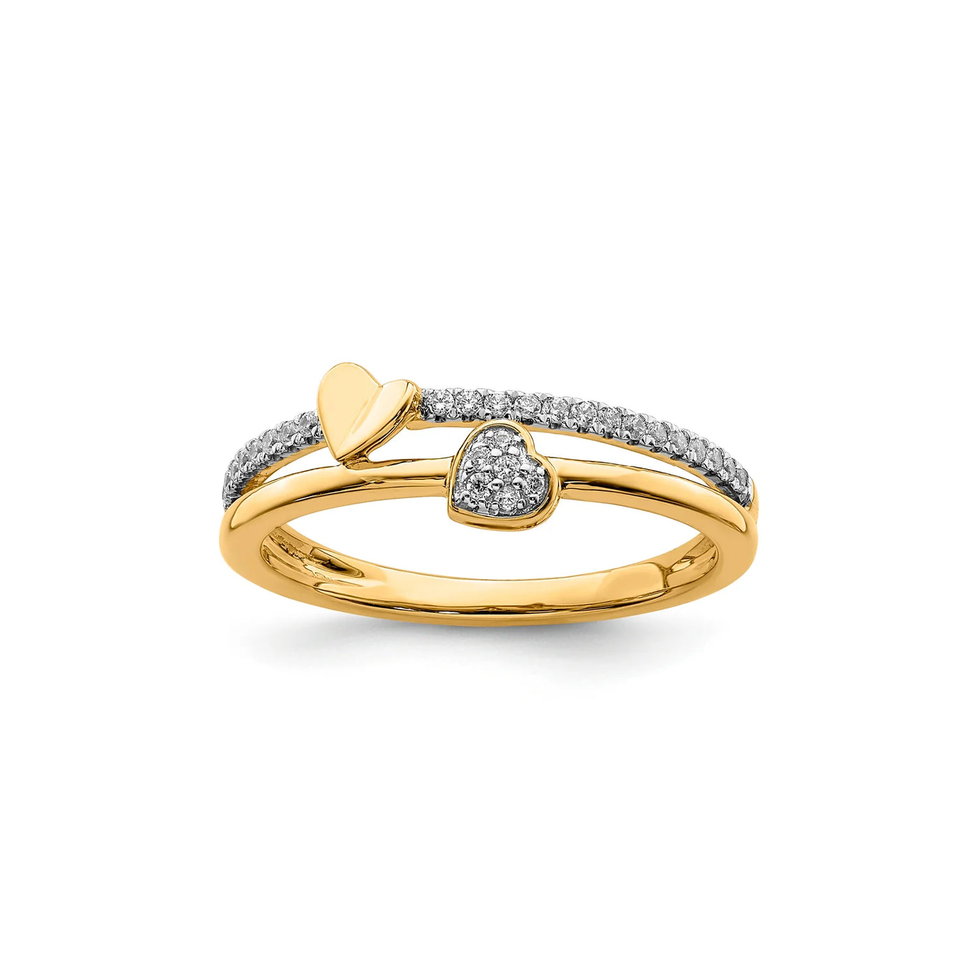 9K Yellow Gold Lab Grown Diamond Heart Ring