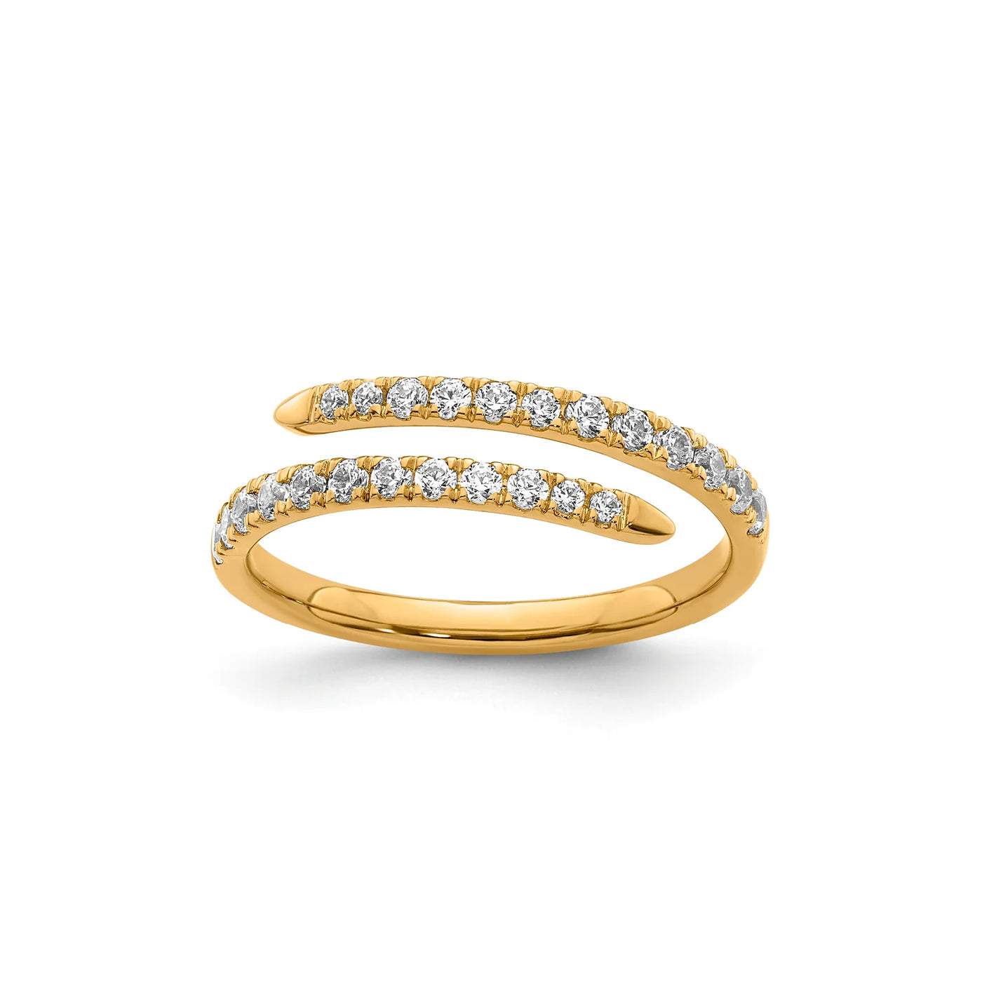 9K Yellow Gold Spiral Style Lab Grown Diamond Ring