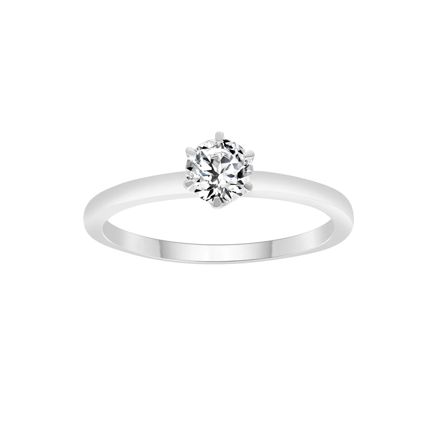 9K White Gold Lab Grown Diamond Solitaire Ring