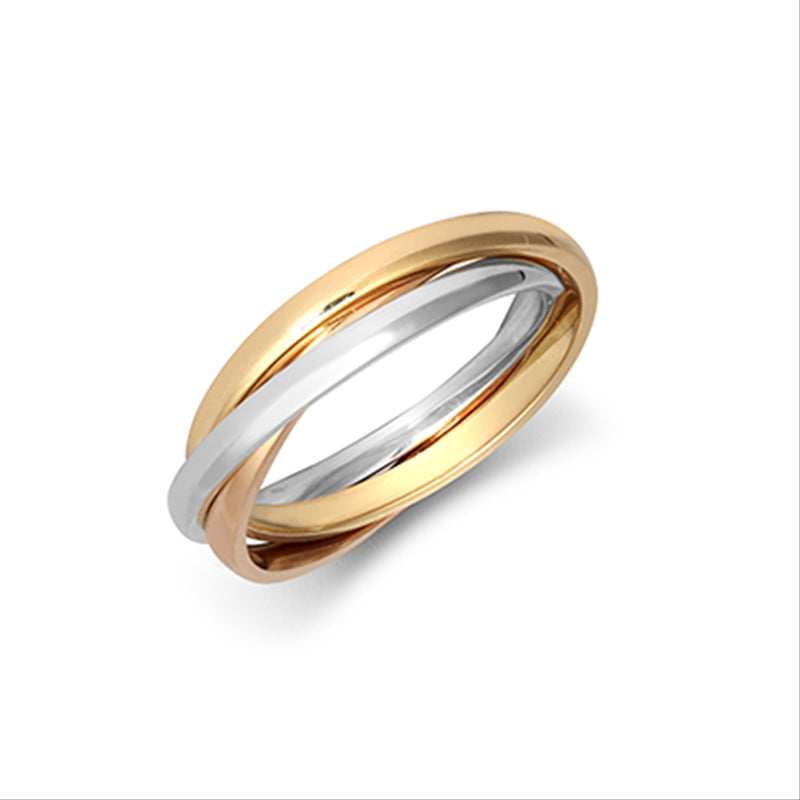 9ct Tricolour Gold Three Ring Russin Wedder