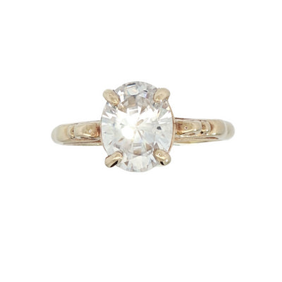 9ct Yellow gold Cubic Zirconia Solitaire ring