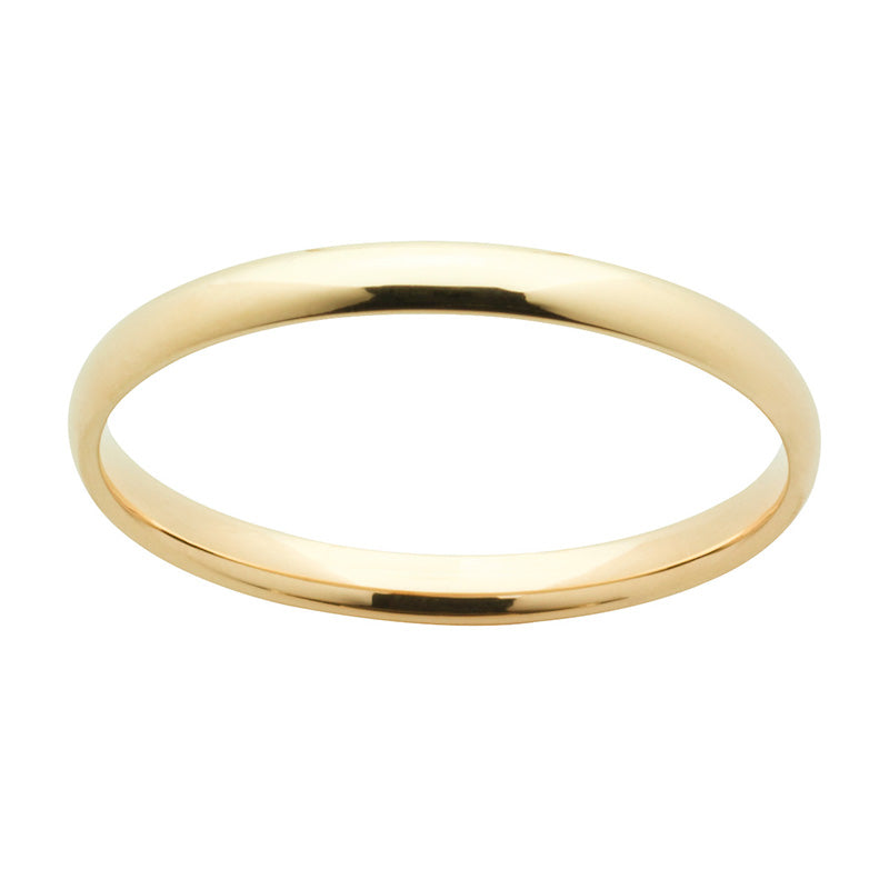 9ct Yellow Gold Half Round Plain Band
