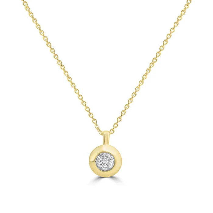 9K Yellow Gold Natural Diamond Necklace
