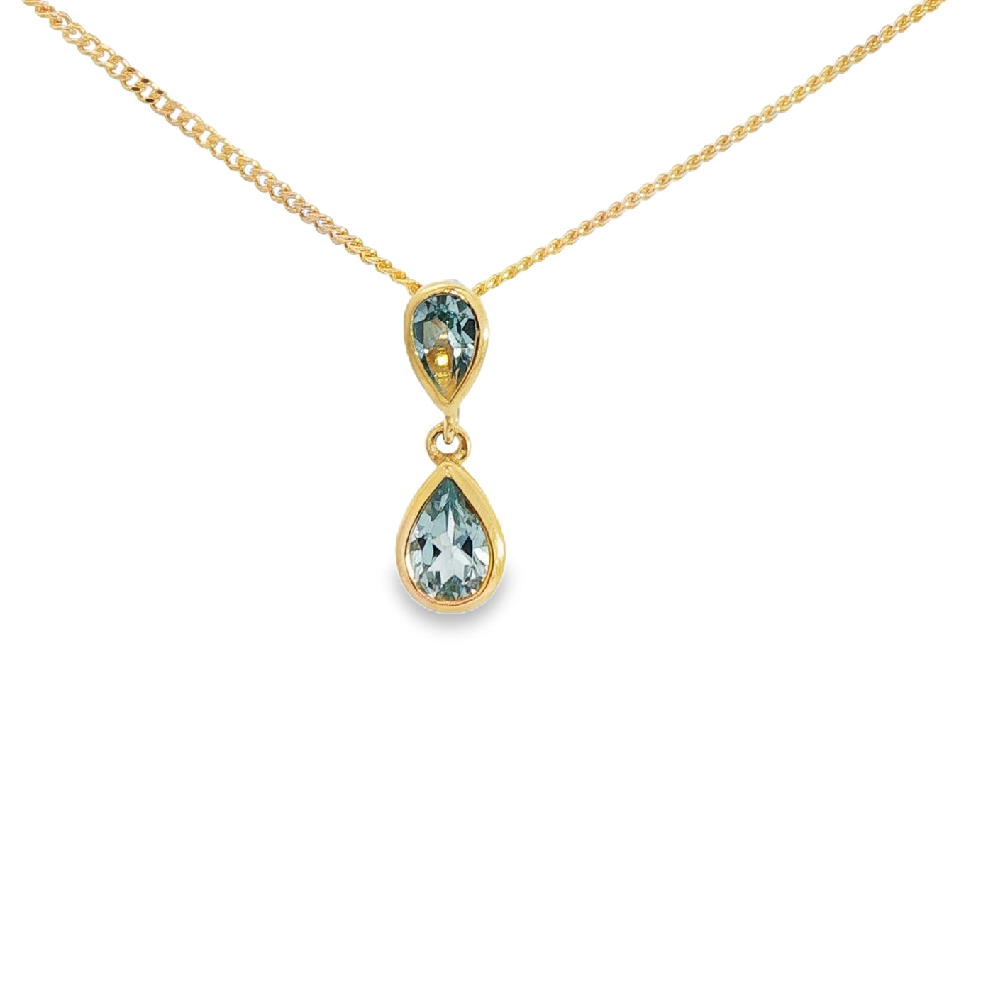 9ct Yellow Gold Blue Topaz Necklace