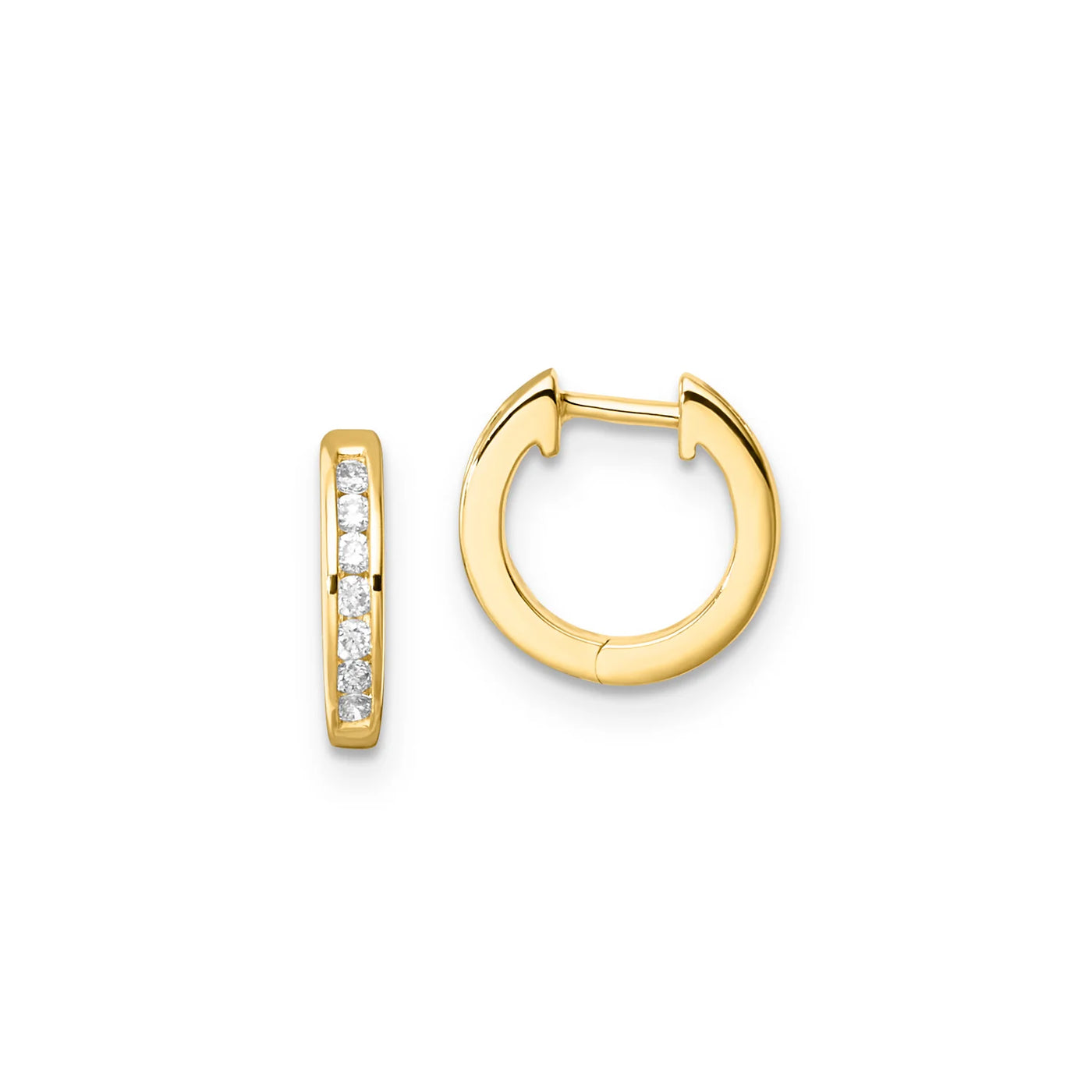 9K Yellow Gold Lab Grown Diamond Huggie Earrings