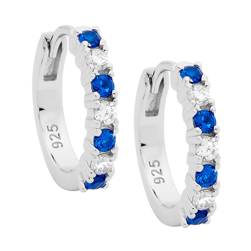 Blue Cubic Zirconia Huggie