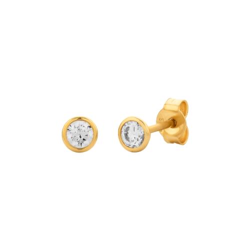 9ct Yellow Gold Cubic Zirconia Stud Earrings