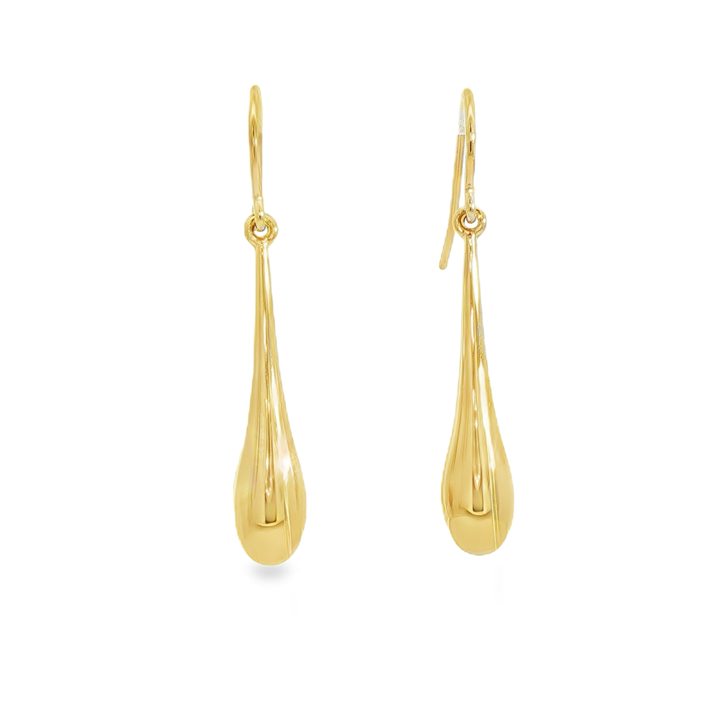 9ct Yellow Gold Teardrop Shaped Hook Earrings