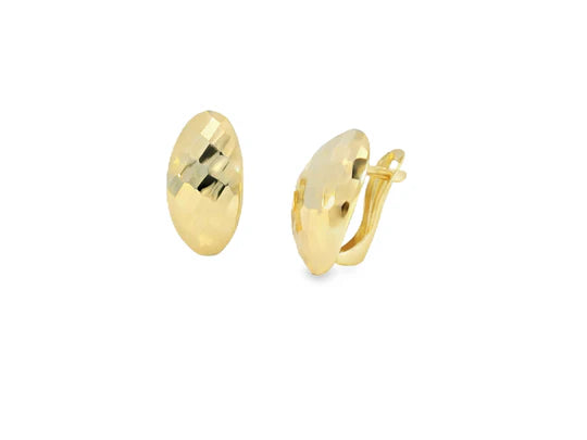 9ct Yellow Gold Checkerboard Pattern Stud Earrings