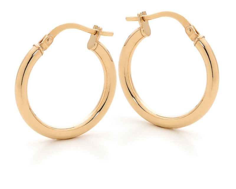 9ct Yellow Gold Silver Filled Hoop Earrings