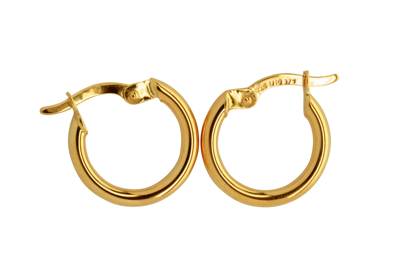 9ct Yellow Gold Silver Filled Hoop Earrings