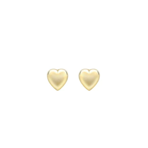 9K Yellow Gold Small Heart Studs