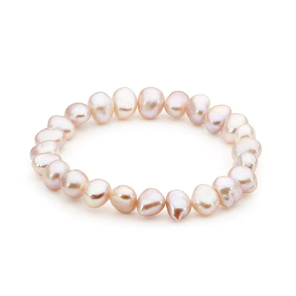Bambini Pink Keshi Pearl Elastic Bracelet