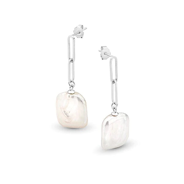 Regal Links White Freshwater Pearl Drop Earrings