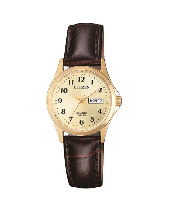 Ladies Basic Citizen Watch with Leather Strap