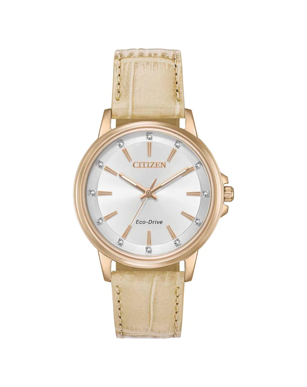 Ladies Index Dial with Crystals Eco-Drive Watch