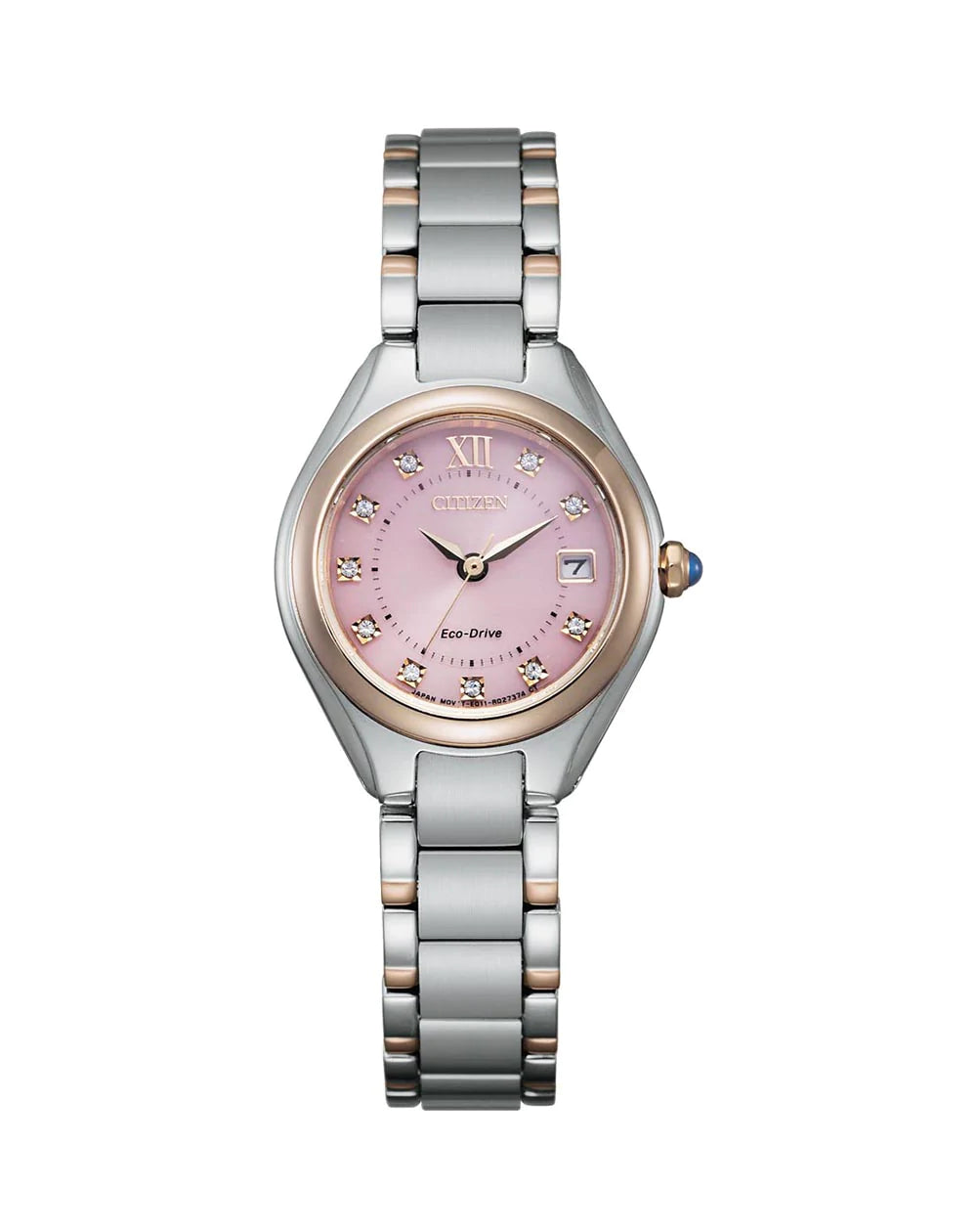 Ladies Bitone Eco-Drive Watch with Pink Dial