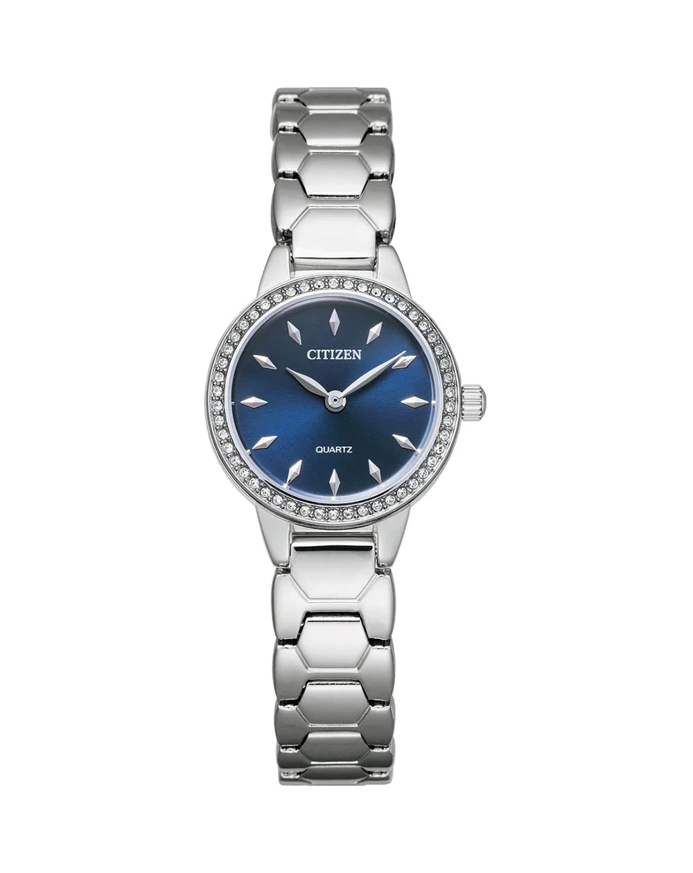 Ladies Silver Citizen Watch with Blue Dial