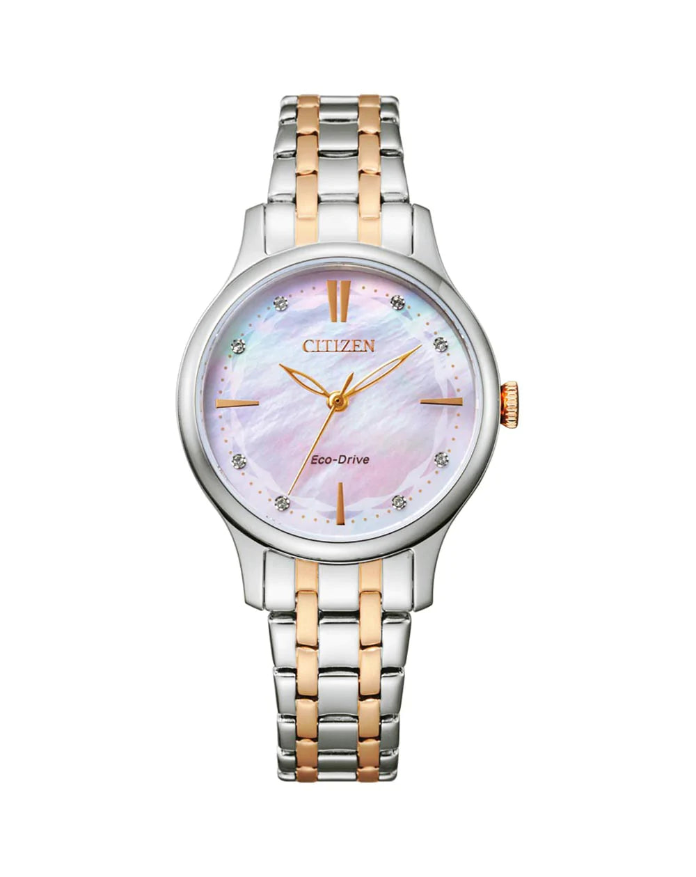 Ladies Bitone Eco-Drive Mother of Pearl Dial