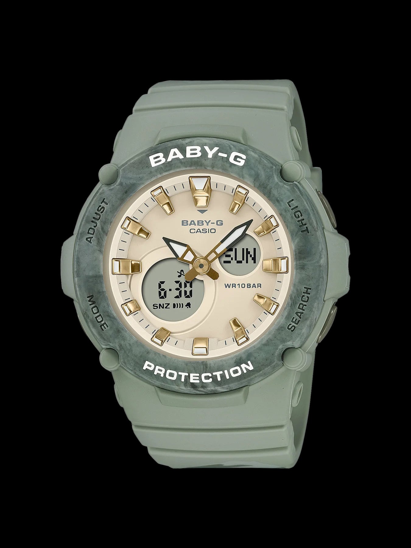 Casio Baby-G Olive Watch with Camo Strap