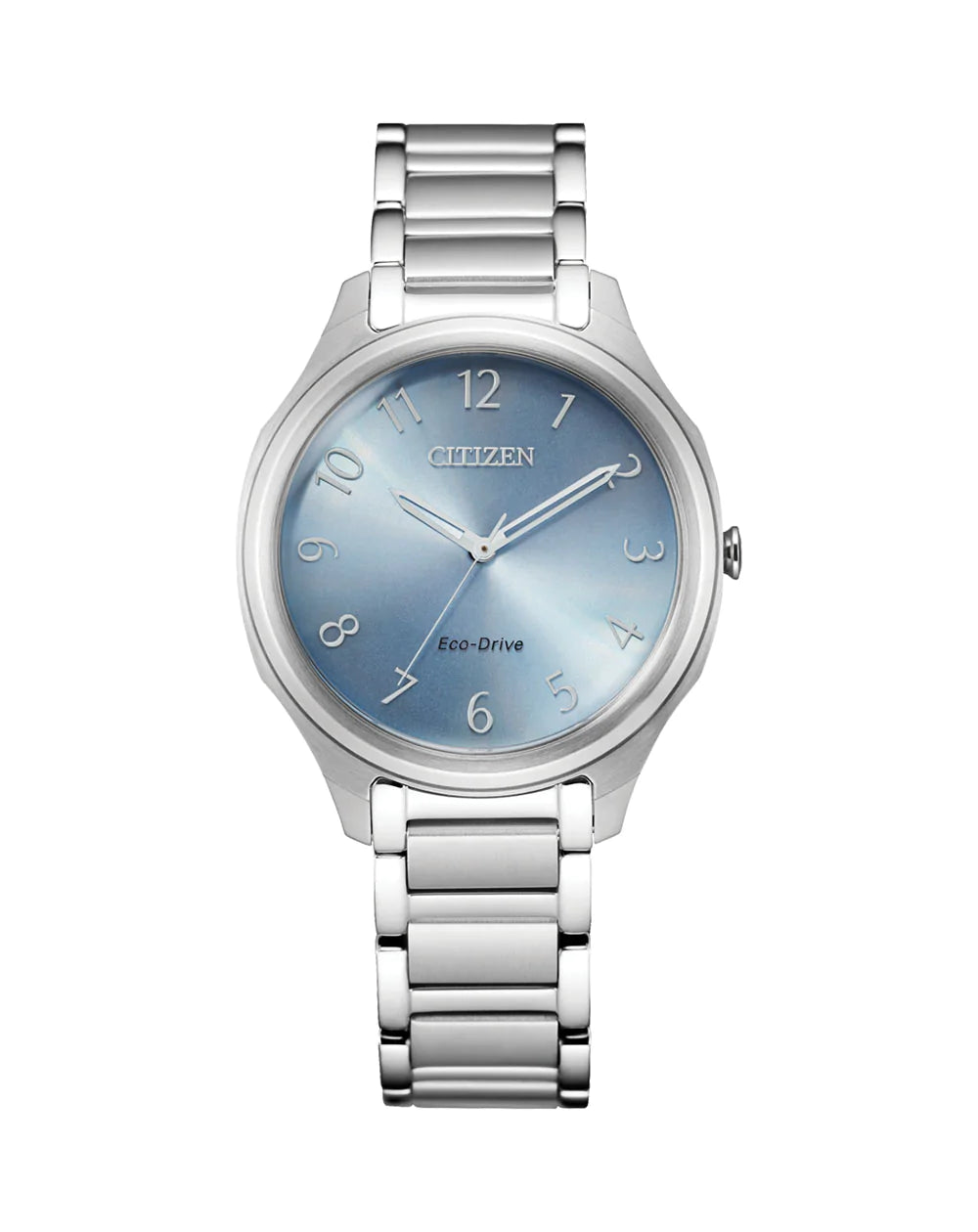 Ladies Silver Eco-Drive with Blue Dial