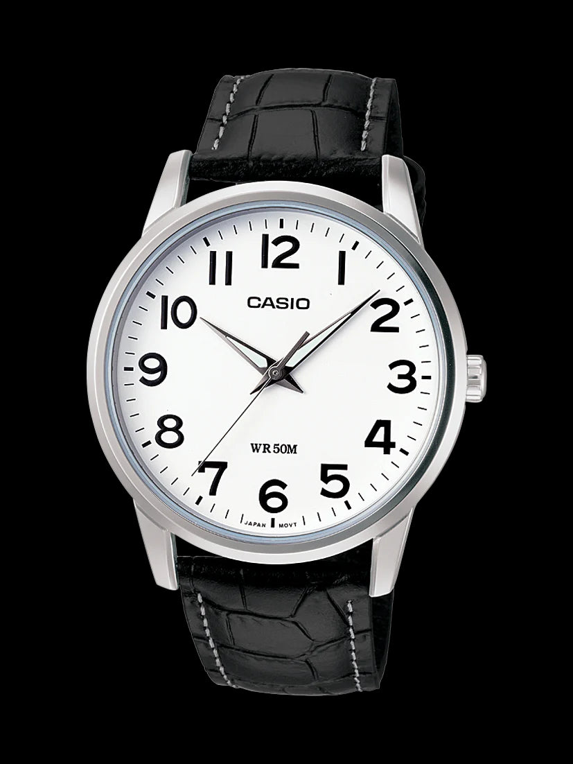 Casio Analogue Watch with White Dial