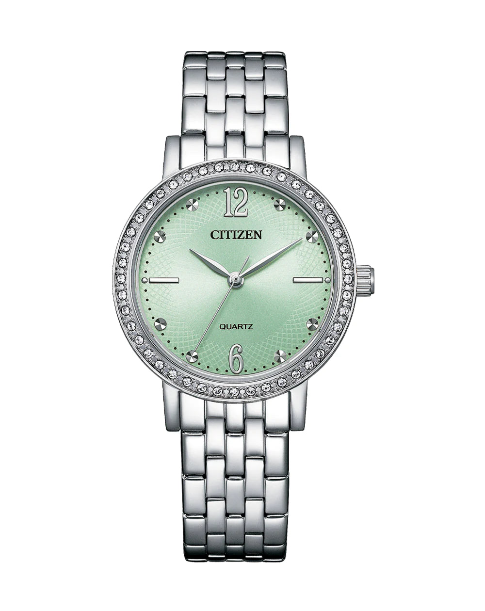 Ladies Mint Green & Crystal Quartz Watch