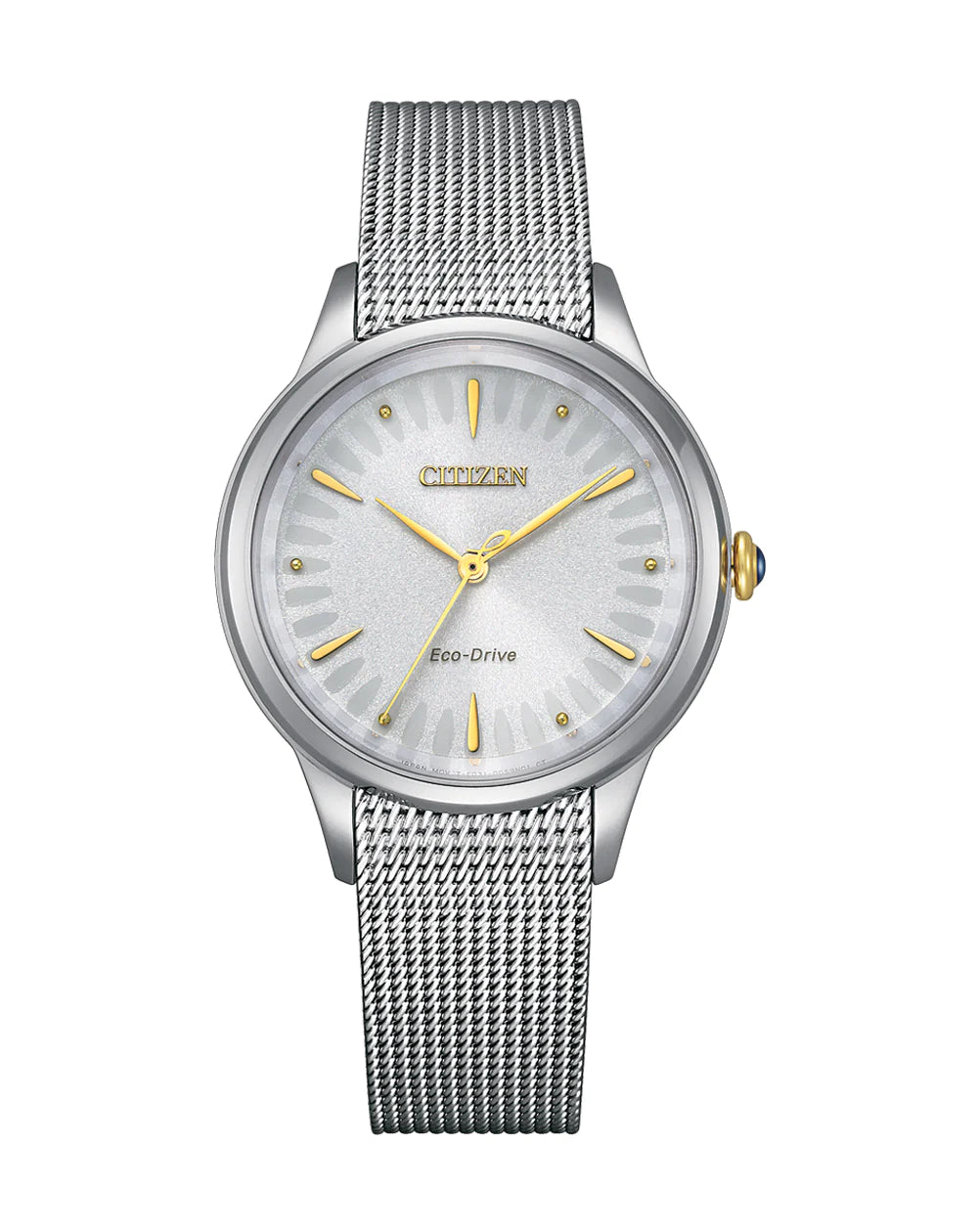 Ladies Two-Tone Eco-Drive Watch with Mesh Strap