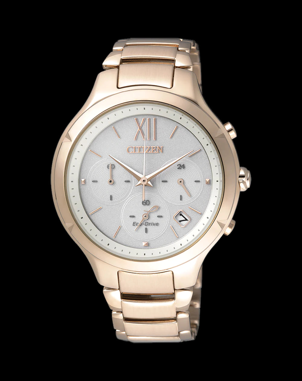 Rose Gold Citizen Eco-Drive Chronograph Watch