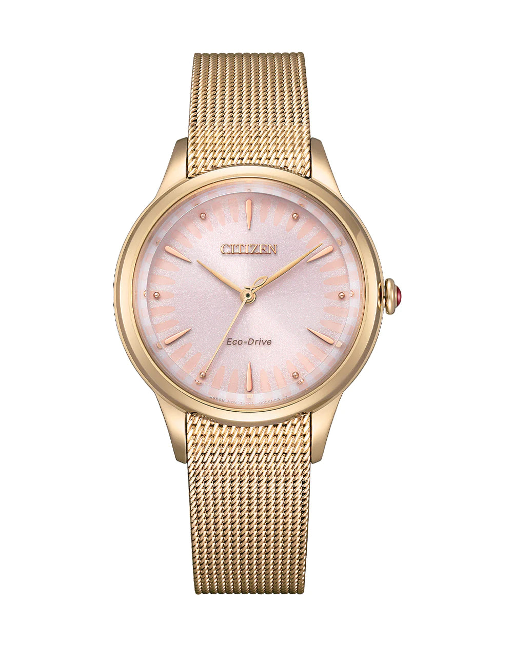 Ladies Rose Gold Eco-Drive with Pink Dial