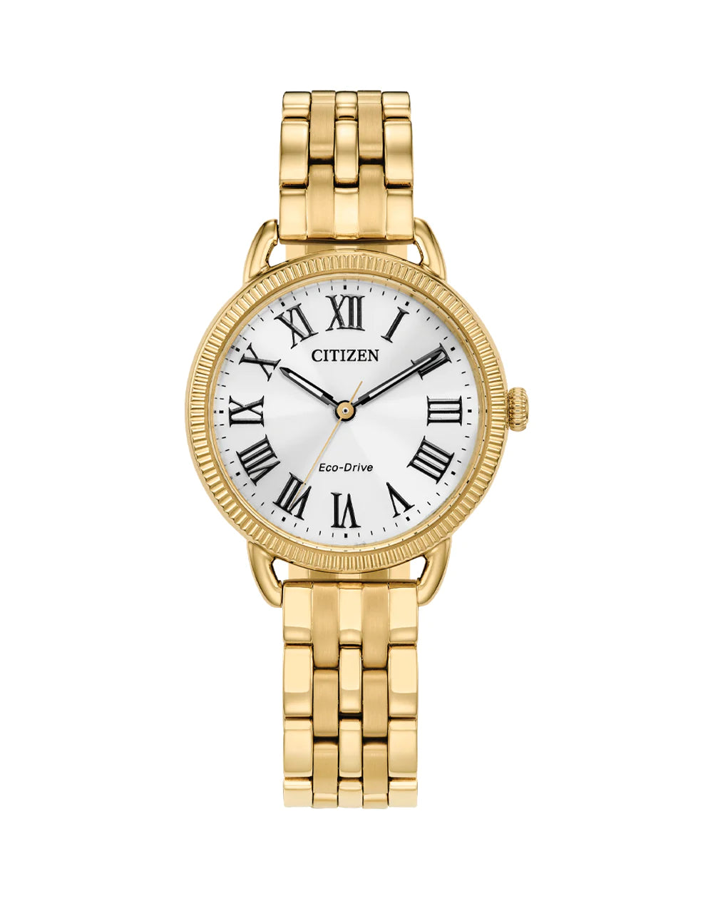 Ladies Gold Eco-Drive Watch with Roman Numerals