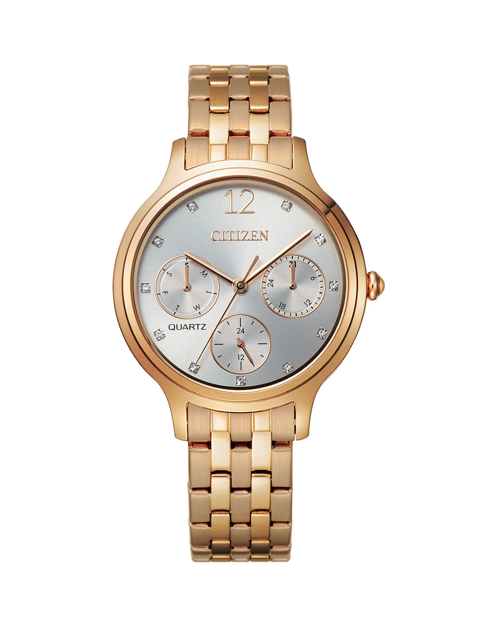 Ladies Citizen Rose Gold Chronograph Dress Watch