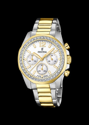 Festina Boyfriend Style Gold Chronograph Watch