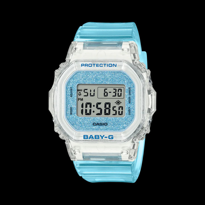 Casio Baby-G Blue Glitter Transparent Digital Watch