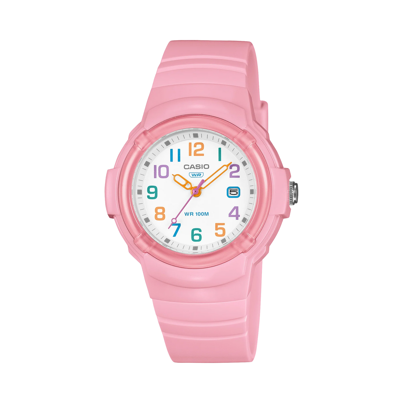 Casio/Classic Casio Rainbow Numbers Pink Analogue Watch | Heritage ...