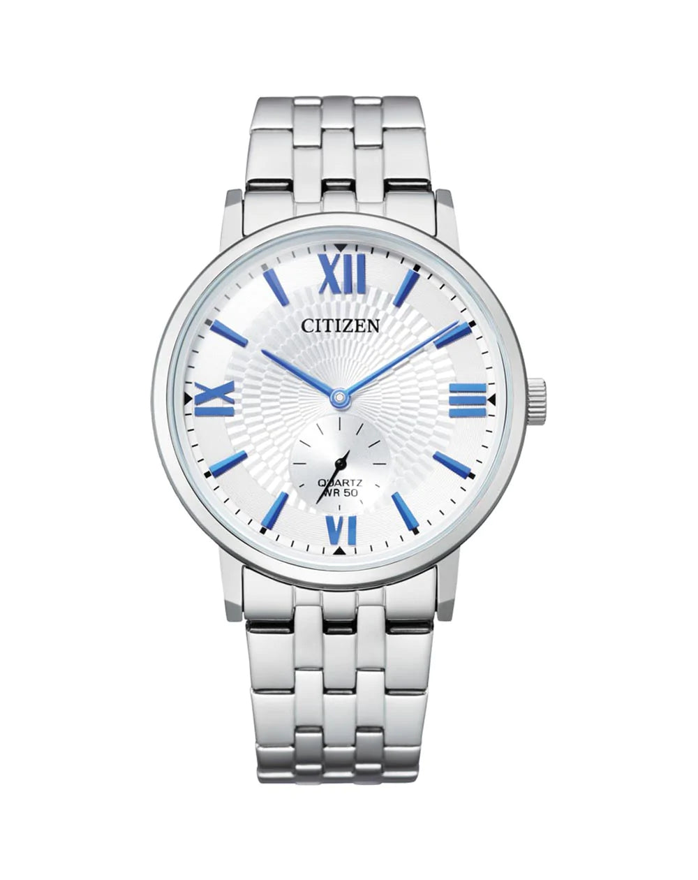 Gents Citizen Quartz Watch with Blue Roman Numerals