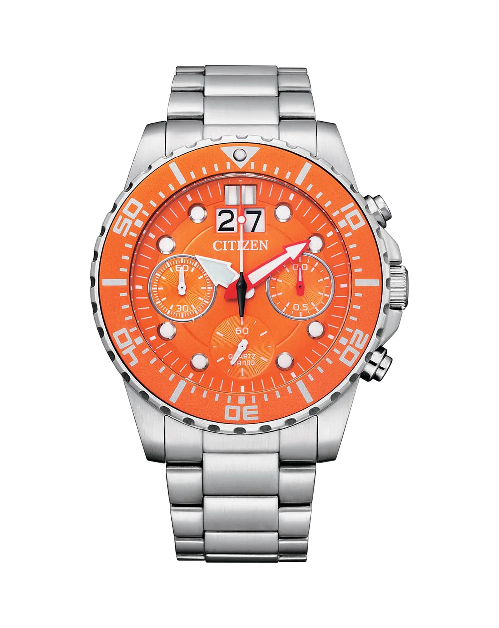 Gents Citizen Chronograph Watch with Orange Dial