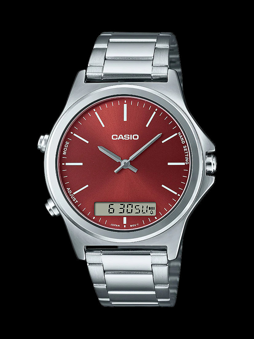 Casio Analogue Watch with Red Dial