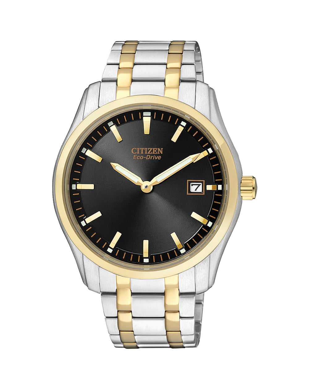 Gents Two-Tone Eco-Drive with Black Dial