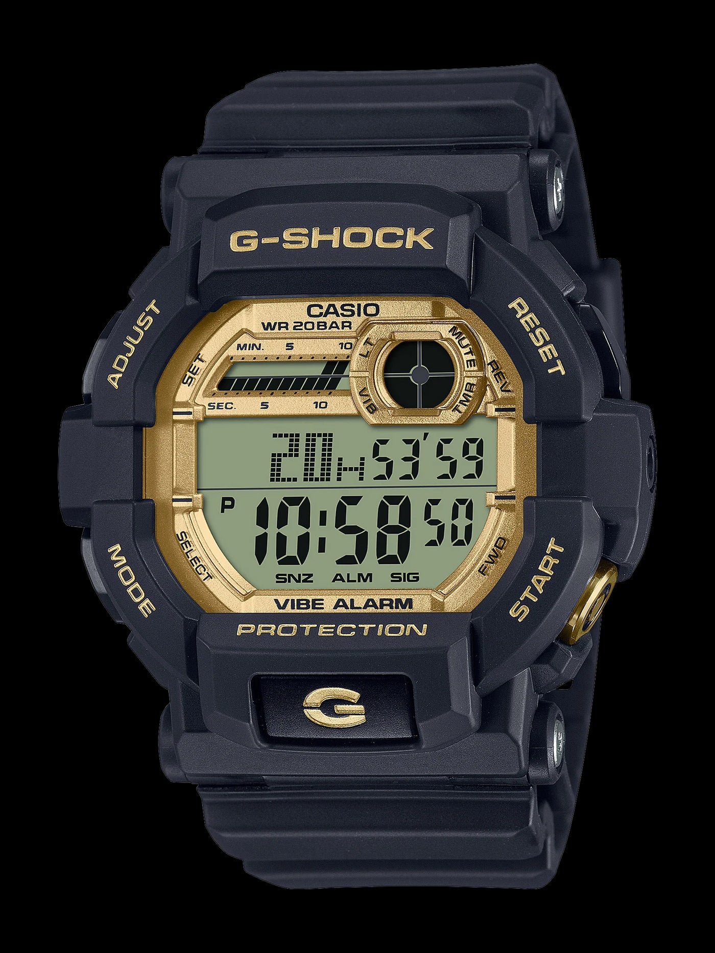 Black & gold G-Shock Digital Watch