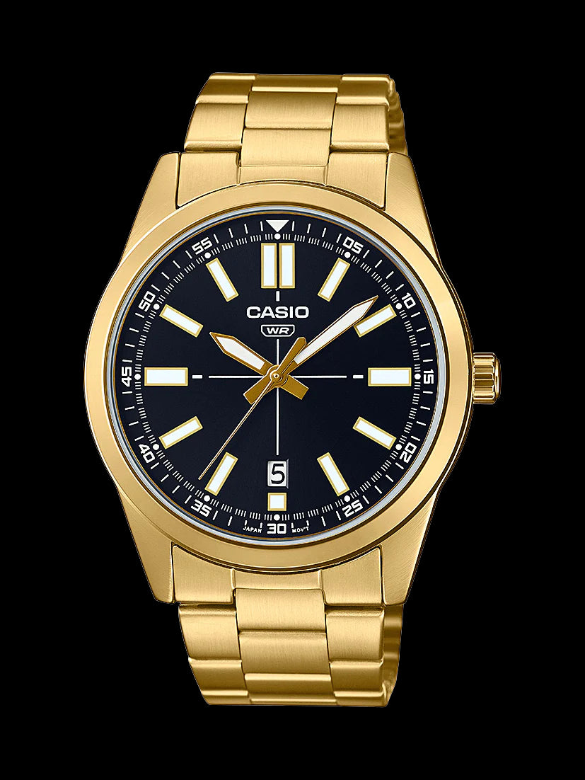 Classic Casio Dress Watch Gold with Black Dial