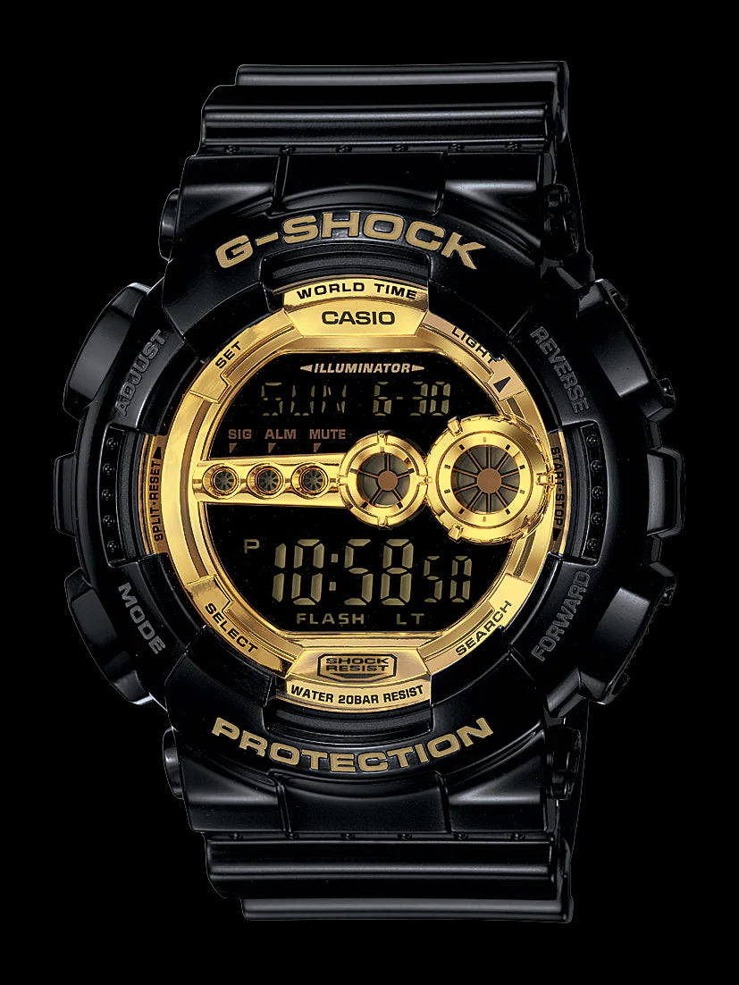 Black & Gold Digital G-Shock Watch