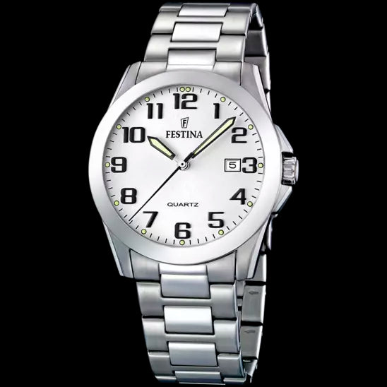 Festins Classic White Dial Analogue Watch