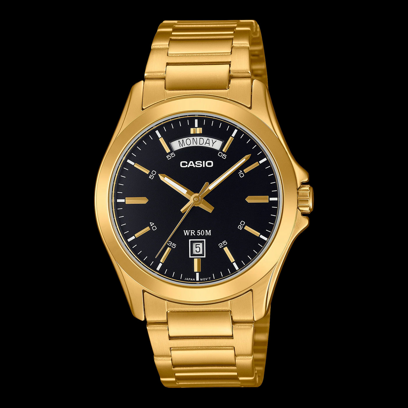 Casio Dress Watch Gold with Black Dial and Date Display